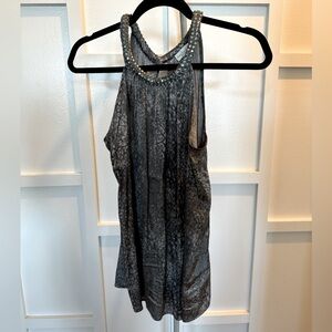 Dea Kudibal Gray Beaded Halter Tank Sz. M